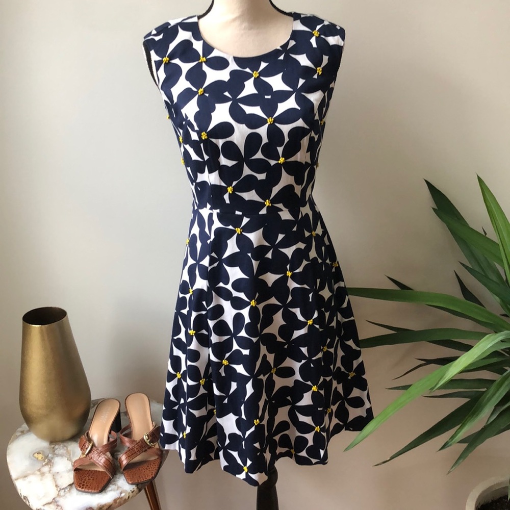 INC Navy Flower Dress - SO BEAUTIFUL